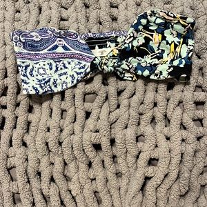 Free people paisley bandeau crop top strapless bra tie front
